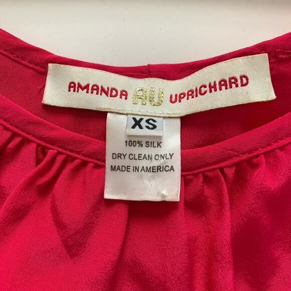 AMANDA UPRICHARD Dress Penny Silk Mini 3‎ Tiered Ruffled Bodice Sleeveless - Picture 7 of 9